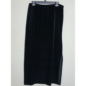 JKLA CALIFORNIA Skirt Womens M Black‎ Velour Holiday Maxi Gothic